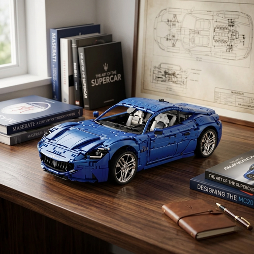Maserati GranTurismo en briques 1:8 intérieur moderne – Supercar italienne maquette technic Reobrix 11010