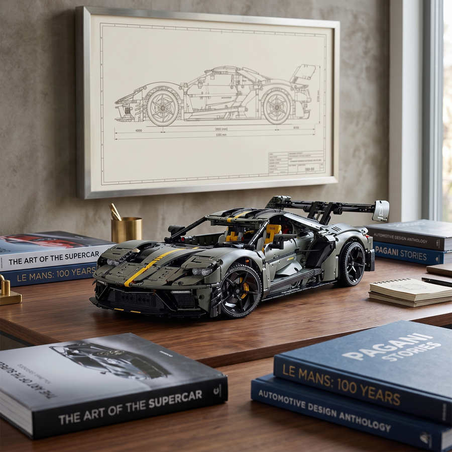 Ford GT Mansory en briques 1:8 – Vue principale sur fond neutre