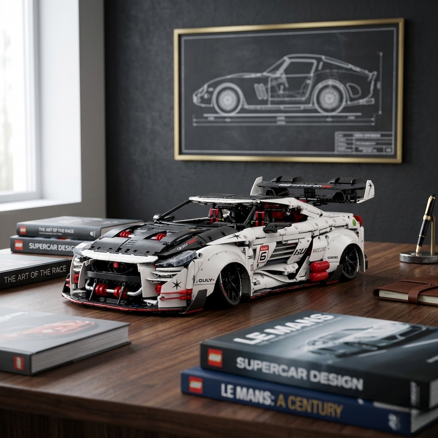 Nissan GT-R R35 Godzilla RC en briques 1:8 – Voiture télécommandée JDM maquette GULY