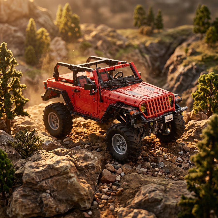4x4 Wrangler Off-Road télécommandé en briques - Vue avant tout-terrain