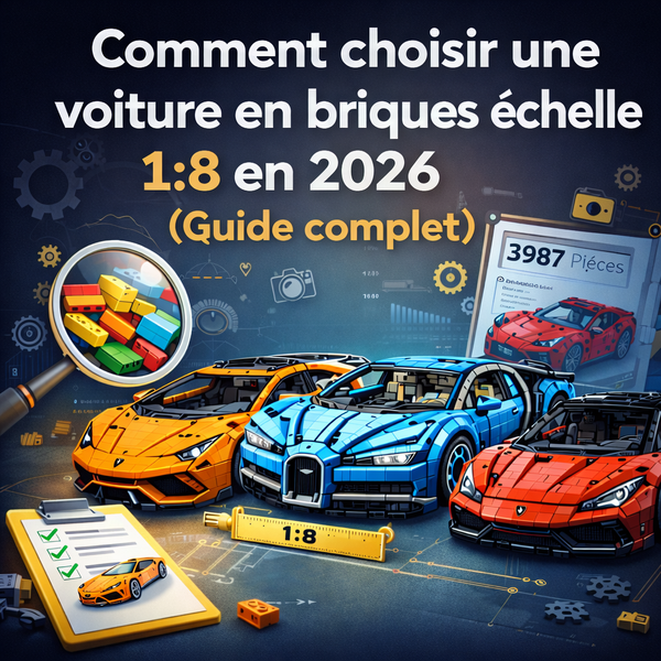 Comment choisir une voiture en briques échelle 1:8 en 2026 (Guide complet)