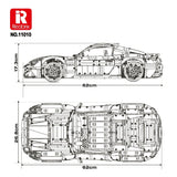 Maquette Maserati GranTurismo en briques 1:8 - Vue arrière supercar | TrackBricks