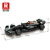 F1 Racing Car Reobrix en briques 1:8 – vue plongeante montrant le cockpit ouvert