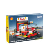 Stand F1 en briques - Vue latérale garage pitlane | TrackBricks