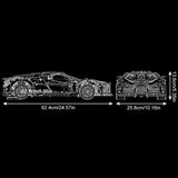 Maquette Bugatti La Voiture Noire en briques 1:8 - Vue de côté | TrackBricks