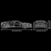 Maquette Bugatti La Voiture Noire en briques 1:8 - Vue de côté | TrackBricks