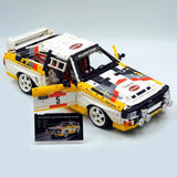 Audi Sport Quattro S1 Group B en briques 1:8 – gros plan sur le moteur 5 cylindres turbo