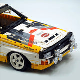 Audi Sport Quattro S1 Group B en briques 1:8 – vue trois-quarts arrière avec diffuseur