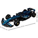 F1 Formula Car Bleu en briques 1:8 – vue de face avec aileron avant et pneus