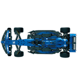 F1 Formula Car Bleu en briques 1:8 – vue arrière avec aileron arrière détaillé