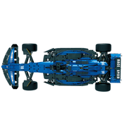 F1 Formula Car Bleu en briques 1:8 – vue arrière avec aileron arrière détaillé
