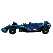 F1 Formula Car Bleu en briques 1:8 – vue trois-quarts arrière avec diffuseur