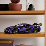 Lamborghini Purple Bull en briques 1:8 – Boîte et packaging du set 3654 pièces | TrackBricks