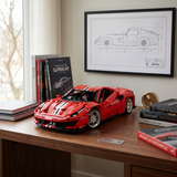 Ferrari 488 Pista en briques 1:8 vue avant - Supercar italienne rouge