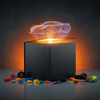 Mystery Box TrackBricks - coffret surprise véhicule en briques avec hologramme supercar