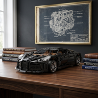 Bugatti La Voiture Noire en briques 1:8 bureau collection – Maquette 4688 pièces Mould King 13163