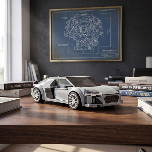 Audi R8 Coupé 2019 en briques 1:24 salon moderne – Supercar allemande maquette technic CaDA C55027