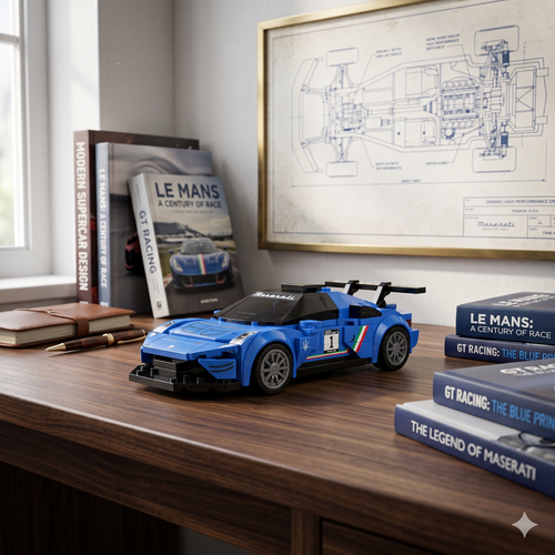 Maserati GT2 en briques 1:24 mise en scène premium – Supercar italienne maquette compact CaDA C55031