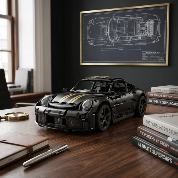 RUF GT 2019 en briques 1:10 mise en scène premium – Supercar allemande licence officielle 1655 pièces RC CaDA C63006