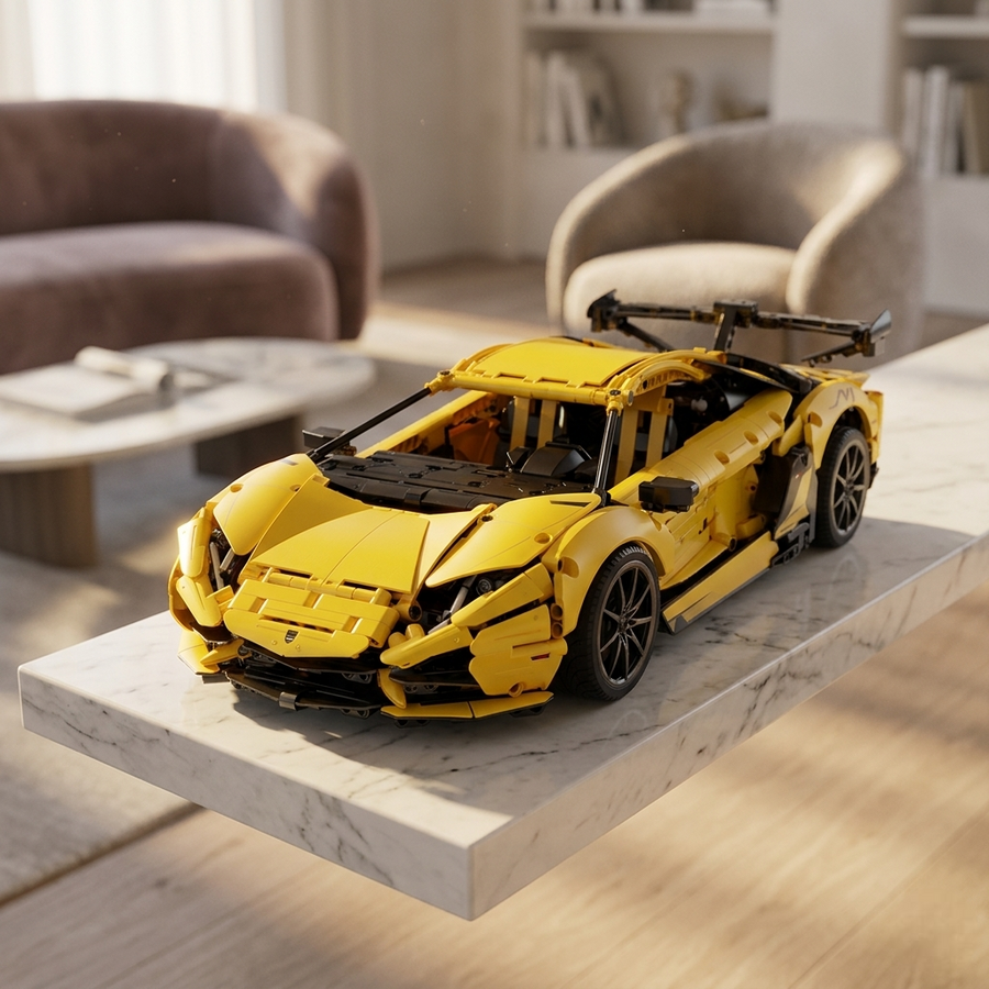 Lamborghini Aventador LP700 en briques 1:8 salon marbre – Supercar V12 maquette CaDA C63004