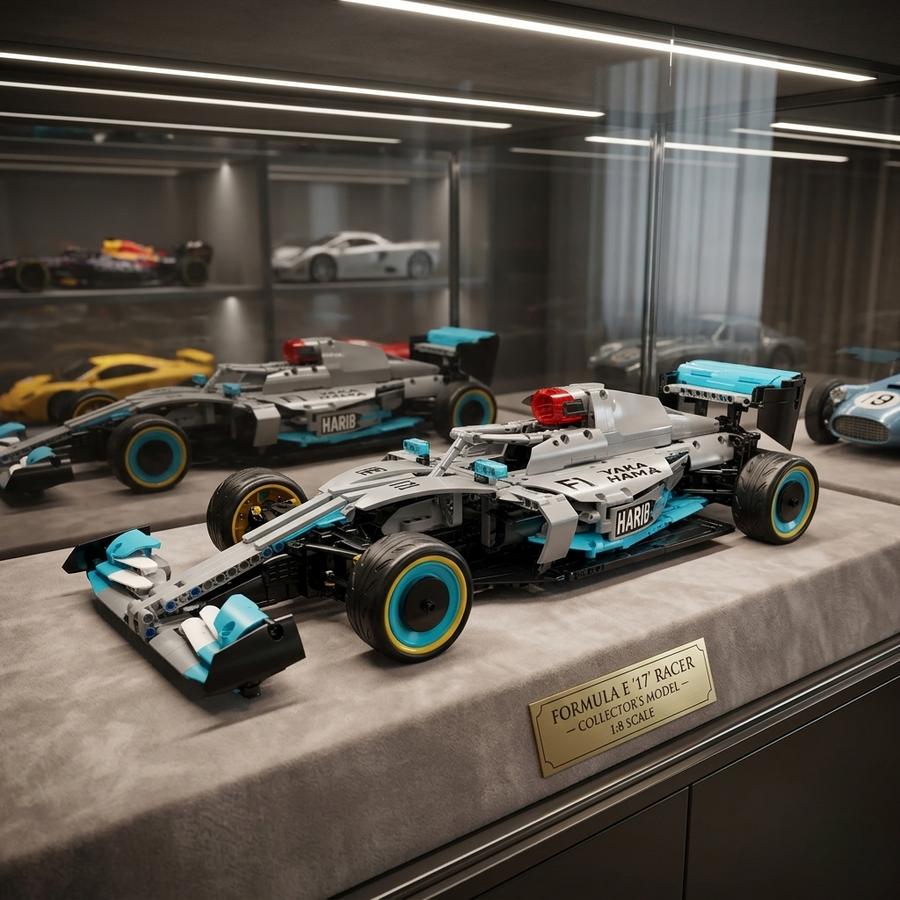 Mercedes-AMG F1 en briques 1:8 vitrine collector – Monoplace Formule 1 compatible LEGO Technic Mould King 13171