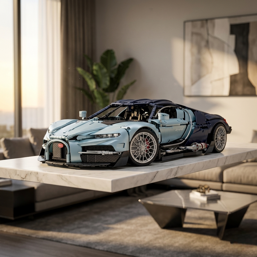 Bugatti Tourbillon en briques 1:8 bureau collection – Hypercar V16 maquette 3719 pièces GULY 10648