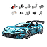 Lamborghini Huracán Temerario en briques 1:8 – portes ouvertes montrant l'habitacle