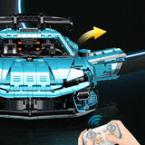 Lamborghini Huracán Temerario en briques 1:8 – vue trois-quarts arrière montrant l'échappement