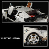 Lamborghini Countach en briques 1:8 – vue du dessus montrant les proportions du toit