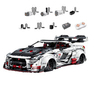 Maquette Nissan GT-R R35 RC en briques 1:8 - Vue de côté JDM | TrackBricks
