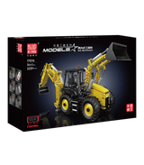 Pelleteuse RC en briques - Vue de côté engin de chantier | TrackBricks