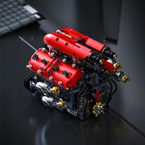 Moteur V8 Turbo Racing en briques - Vue arrière échappement | TrackBricks