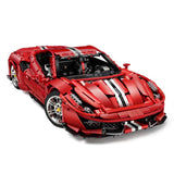 Ferrari 488 Pista en briques 1:8 vue trois-quarts - Maquette CaDA