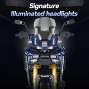 Yamaha Tracer 9 GT en briques 1:5 - Vue trois-quarts avant sport-touring | TrackBricks