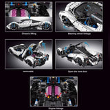 Devel Sixteen V16 en briques 1:8 – vue de face avec phares LED et prises d'air