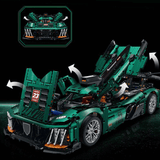 Peugeot Le Mans en briques 1:8 – vue du dessus montrant l'aérodynamique du toit